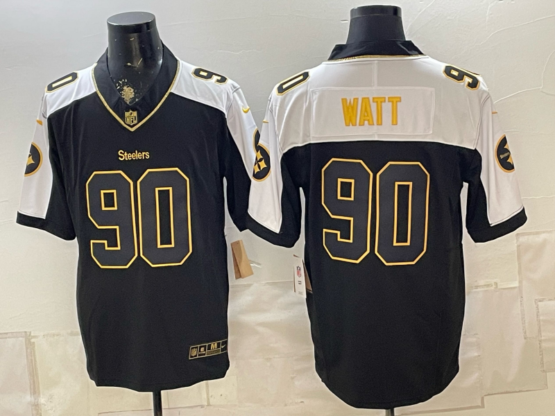 2026 Men Pittsburgh Steelers #90 Watt Black Limited Nike NFL Jersey 0901002